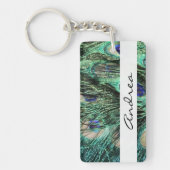 Pfau, Pfau, Pfau-Schwanz, Ihr Name Schlüsselanhänger (Vorderseite)