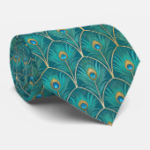 Pfau-Pfauenhenne-Muster-Schlips Krawatte (Gerollt)
