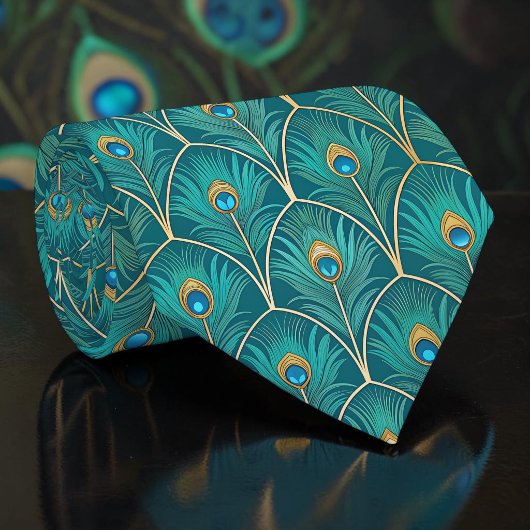 Pfau-Pfauenhenne-Muster-Schlips Krawatte