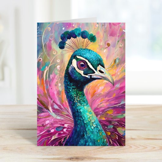 Pfau Pfimsischer Moderne Impressionistische Kunst Karte