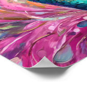 Pfau Pfimsischer Moderne Impressionistische Kunst Poster (Ecke)