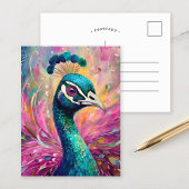 Pfau Pfimsischer Moderne Impressionistische Kunst Postkarte