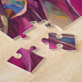 Pfau Pfimsischer Moderne Impressionistische Kunst Puzzle (Seite)