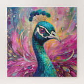Pfau Pfimsischer Moderne Impressionistische Kunst Puzzle (Vertikal)