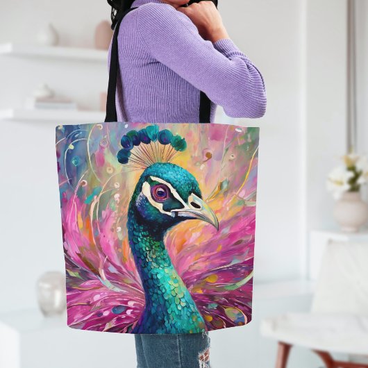 Pfau Pfimsischer Moderne Impressionistische Kunst Tasche