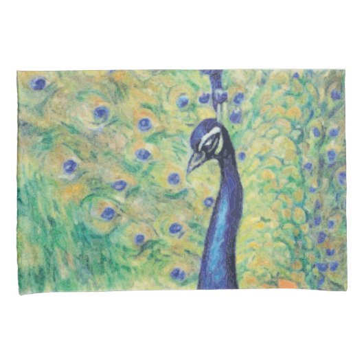 Pfau — Pillowcase Kissenbezug (Vorderseite-Rechts)