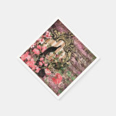 Pfau Pink Französisch Hochzeitslieferungen Papier Serviette (Ecke)