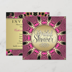 Pfau-Pink-Funky-Brautparty-Einladungen Einladung