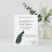 Pfau Plumes Hochzeits-Einladung Einladung (Stehend Vorderseite)