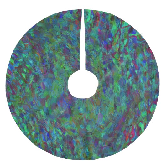 Pfau Polyester Weihnachtsbaumdecke (Vorderseite)