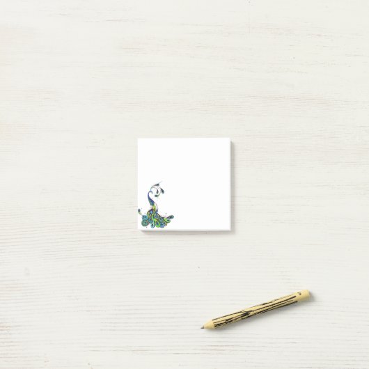 Pfau Posten-es-Anmerkungen Post-it Klebezettel (Auf Schreibtisch)