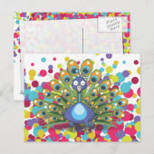 Pfau Postkarte (Vorne/Hinten)