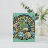 Pfau Postkarte (Stehend Vorderseite)