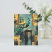 Pfau Postkarte (Stehend Vorderseite)