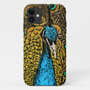 Pfau-Pracht-Illustration iPhone 11 Hülle