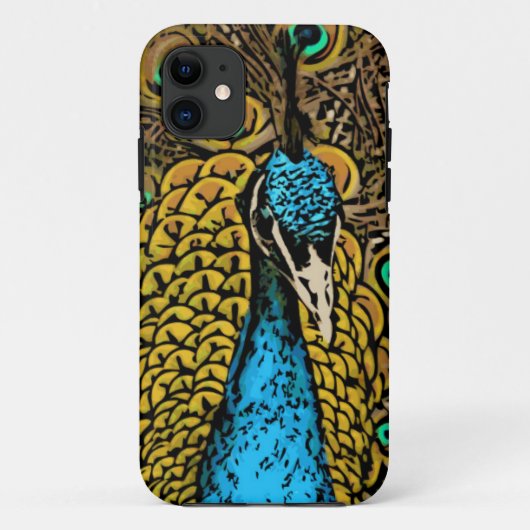 Pfau-Pracht-Illustration Case-Mate iPhone Hülle (Rückseite)