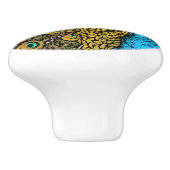 Pfau-Pracht-Illustration Keramikknauf (Seitenansicht)