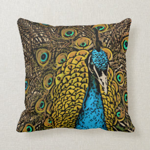Pfau-Pracht-Illustration Kissen