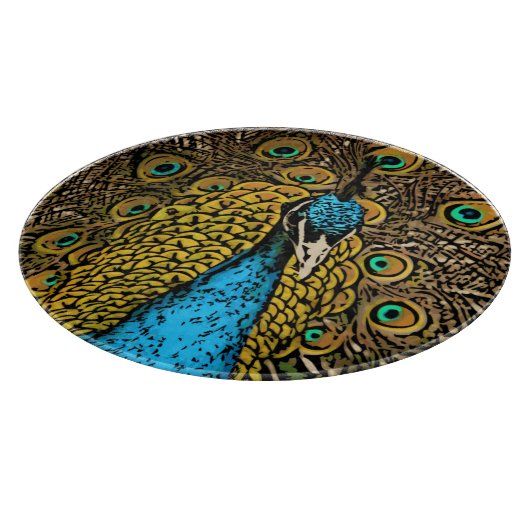 Pfau-Pracht-Illustration Schneidebrett (Ecke)