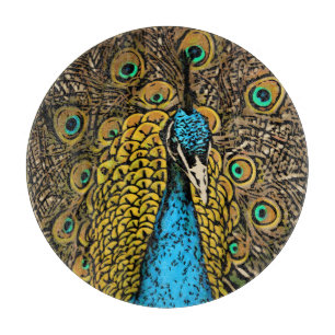 Pfau-Pracht-Illustration Schneidebrett