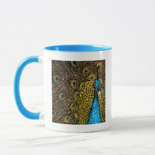 Pfau-Pracht-Illustration Tasse