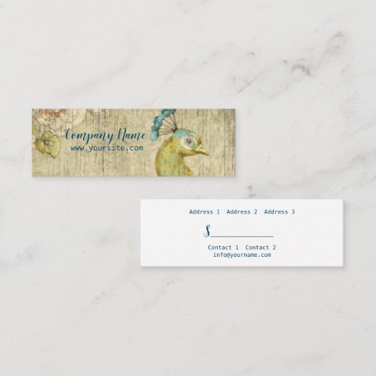 Pfau - Preis-Tag, Visitenkarte (Vorne/Hinten)