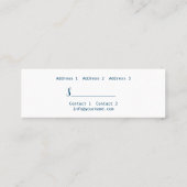 Pfau - Preis-Tag, Visitenkarte (Rückseite)