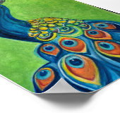 Pfau Premium Leinwand Poster (12x18) (Ecke)