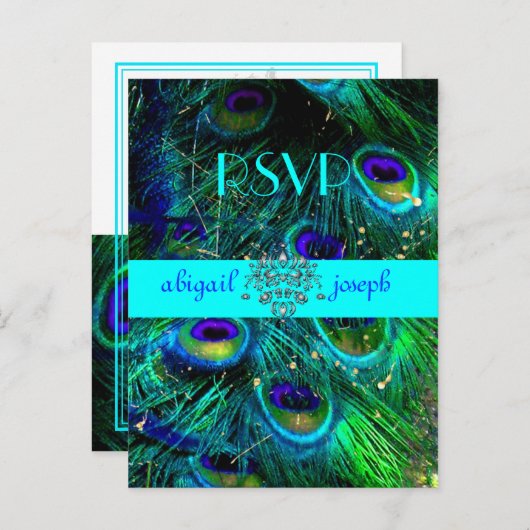 Pfau, psychedelische UAWG Postkarten (Vorne/Hinten)