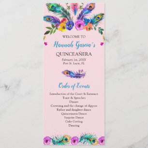 Pfau Quinceañera Orden der Ereignisse - Ehrengeric Programm
