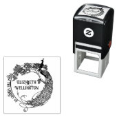 Pfau Rahmen Jugendstil-Bibliothek Buch Name #2 Permastempel (Beispiel)