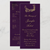 Pfau-Regency in lila Hochzeitsprogramm Programm (Vorne/Hinten)