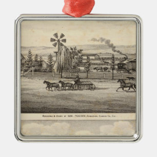 Pfau Res, Weide-Schlucht Silbernes Ornament