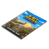 Pfau, Retro-8-Bit-Pixelkunst Notizblock (Linke Seite)