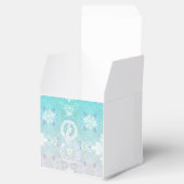 Pfau romantische Hochzeit, Herz und Aqua Blau Geschenkschachtel (Geöffnet)