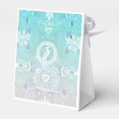 Pfau romantische Hochzeit, Herz und Geschenkschachtel (Rückseite)