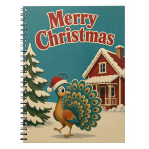 Pfau Roter Cottage Tier Weihnachten Notizblock