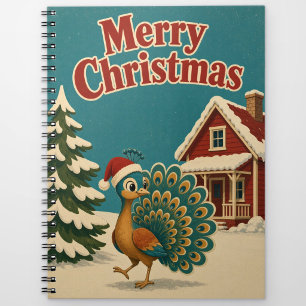 Pfau Roter Cottage Tier Weihnachten Notizblock