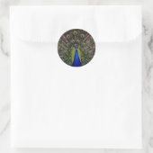 Pfau Runder Aufkleber (Tasche)