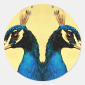 Pfau Runder Aufkleber (Vorderseite)