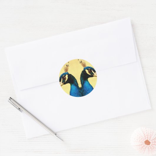 Pfau Runder Aufkleber (Umschlag)