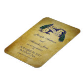 Pfau rustikal Save the Date Magnet (Linke Seite)