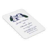Pfau rustikal Save the Date Magnet (Rechte Seite)