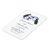 Pfau rustikal Save the Date Magnet (Linke Seite)