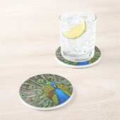 Pfau Sandstein Untersetzer (Seite)
