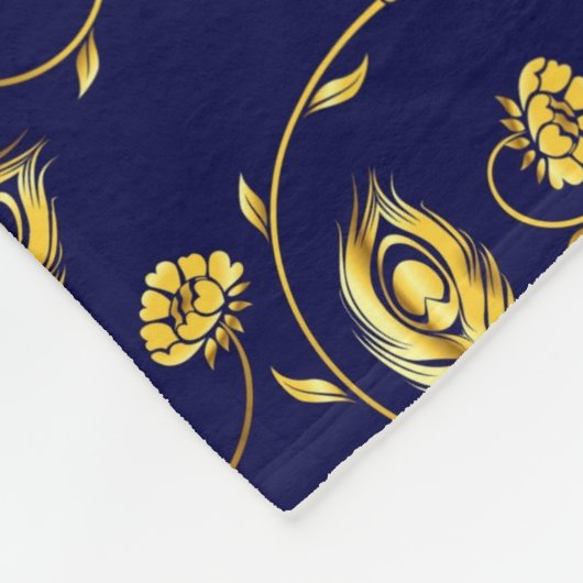 Pfau-Sari-Muster Fleecedecke (Ecke)