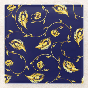 Pfau-Sari-Muster Glasuntersetzer