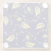 Pfau-Sari-Muster Glasuntersetzer (Rückseite)