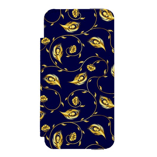 Pfau-Sari-Muster Incipio iPhone Geldbeutel-Hülle (Folio Vorderseite)