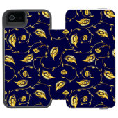 Pfau-Sari-Muster Incipio iPhone Geldbeutel-Hülle (Folio Geöffnet)